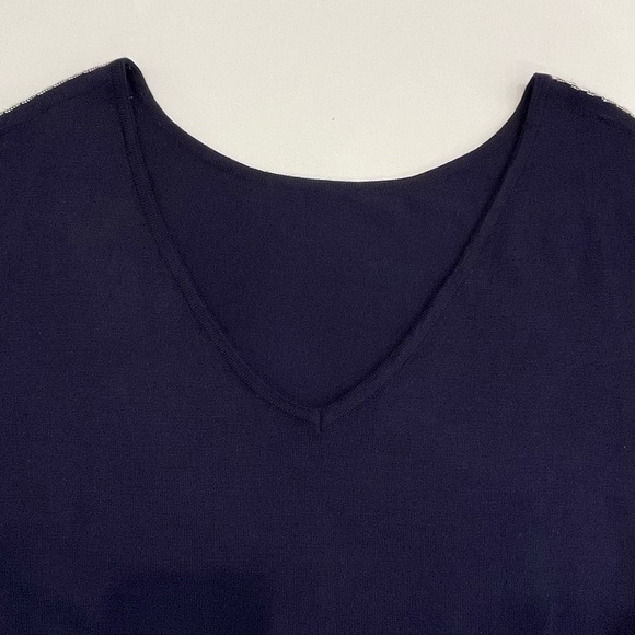 Love by Design Navy Blue Ruffle Sleeve Sweater - Picture 4 of 10